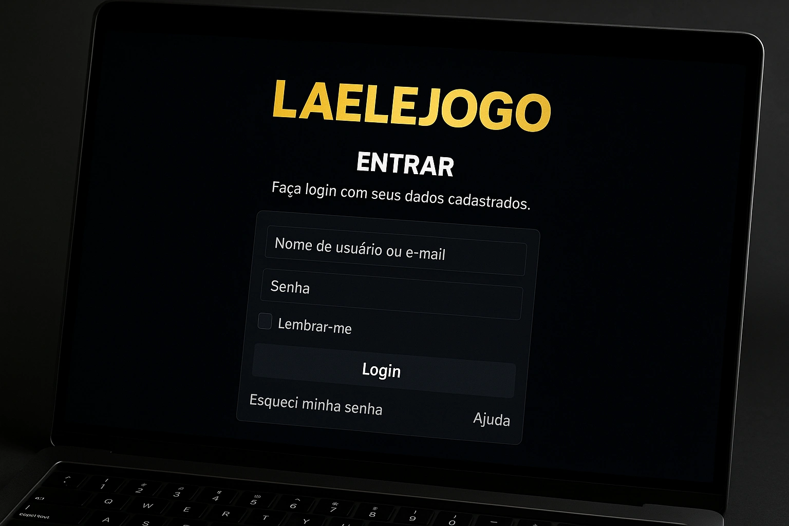 Criar uma nova Conta no plataforma LAELEJOGO